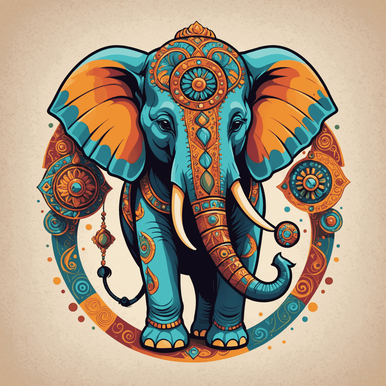 GamifyBharat Logo: A stylized elephant holding a game controller, with vibrant colors representing Indian art and technology